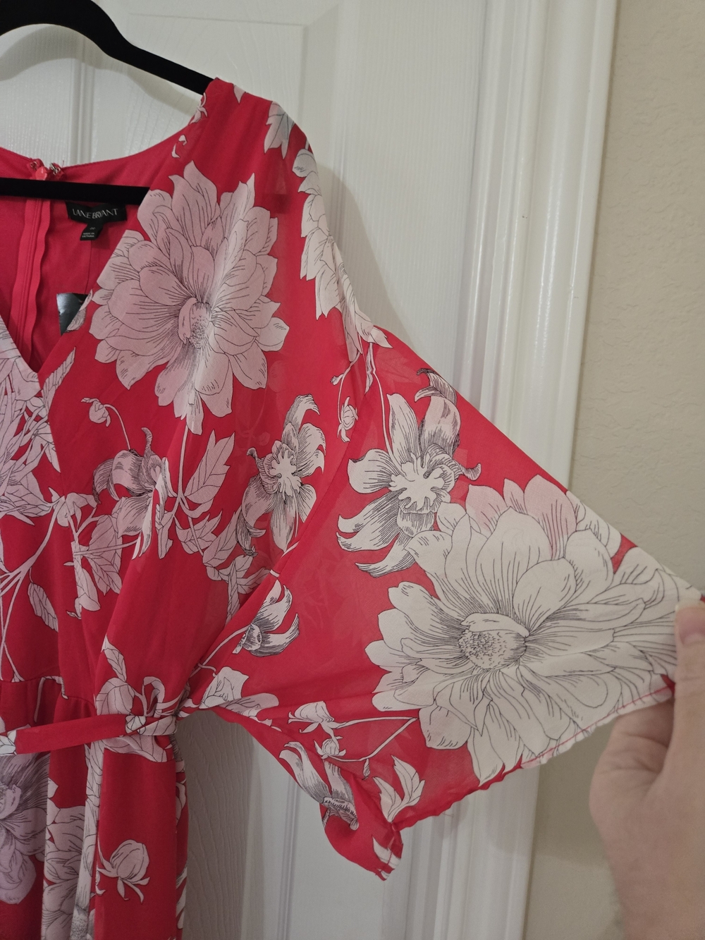 Lane Bryant Rose Pink Floral V-Neck Maxi Dress - Picture 7 of 12